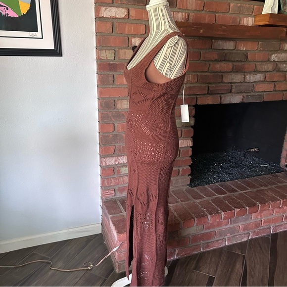 NWT Kivari Clementine Crochet Midi Dress in Chocolate Sz 4 US - Picture 6 of 9
